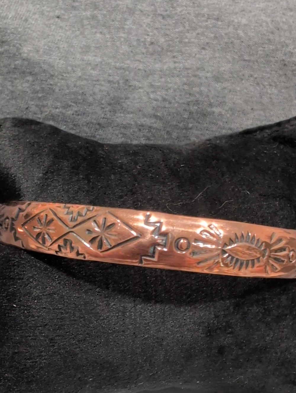 Hand-Stamped Copper Bangle- Rustic Copper Women's Bracelet